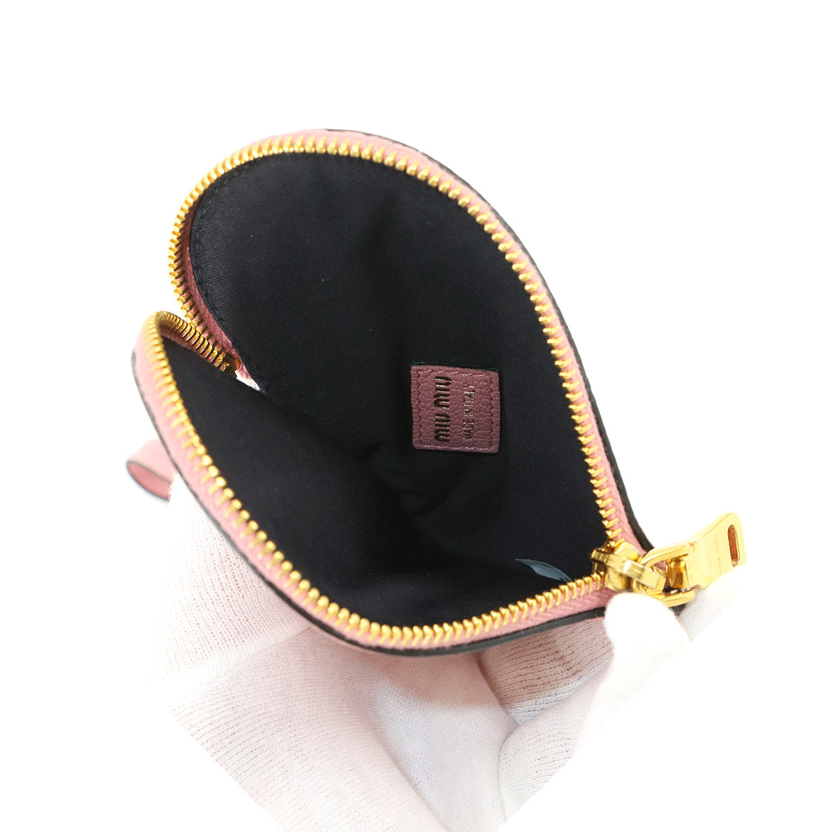 Heart Coin Case Leather Pink Purse