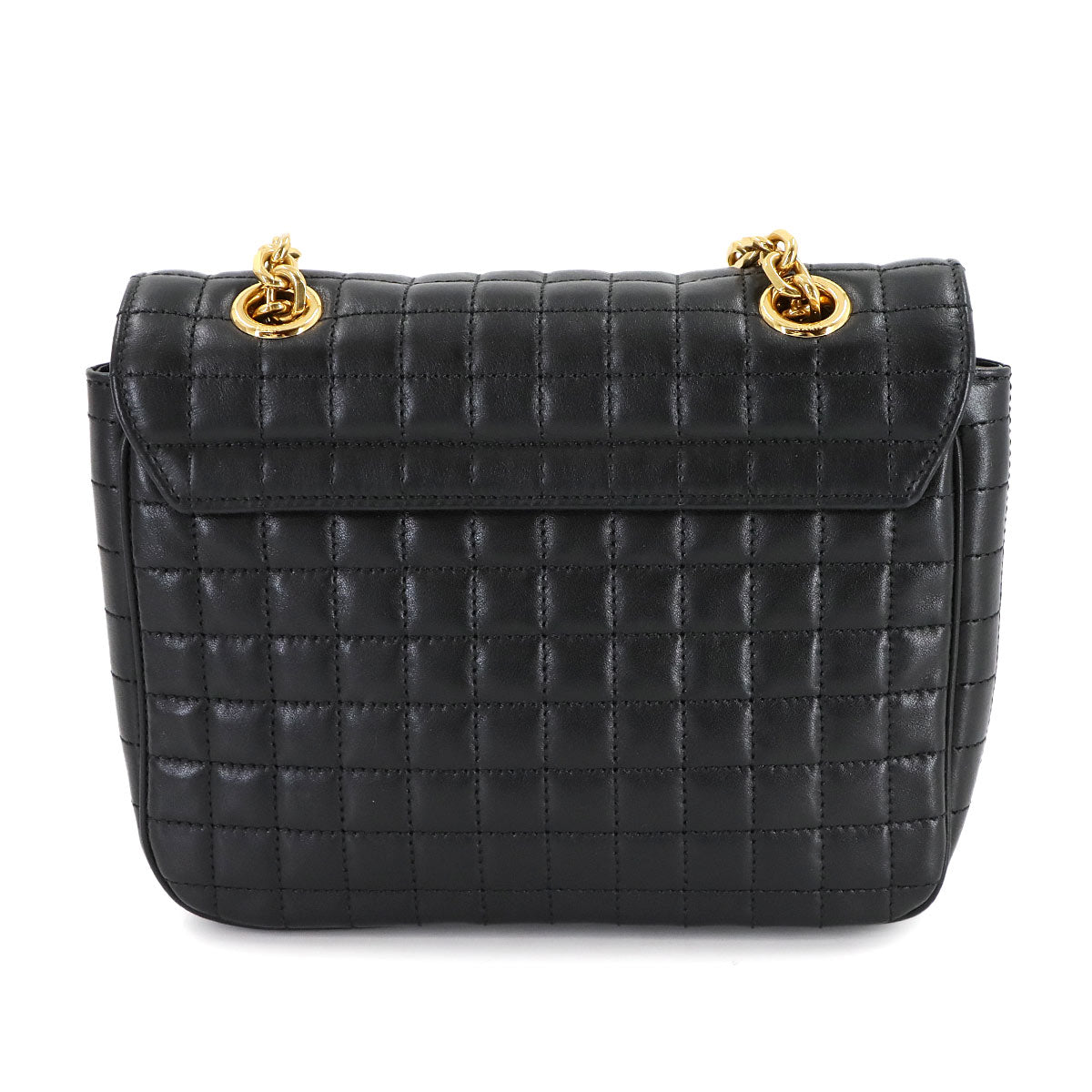 C Small Chain Shoulder Bag Leather Black 188403 Purse