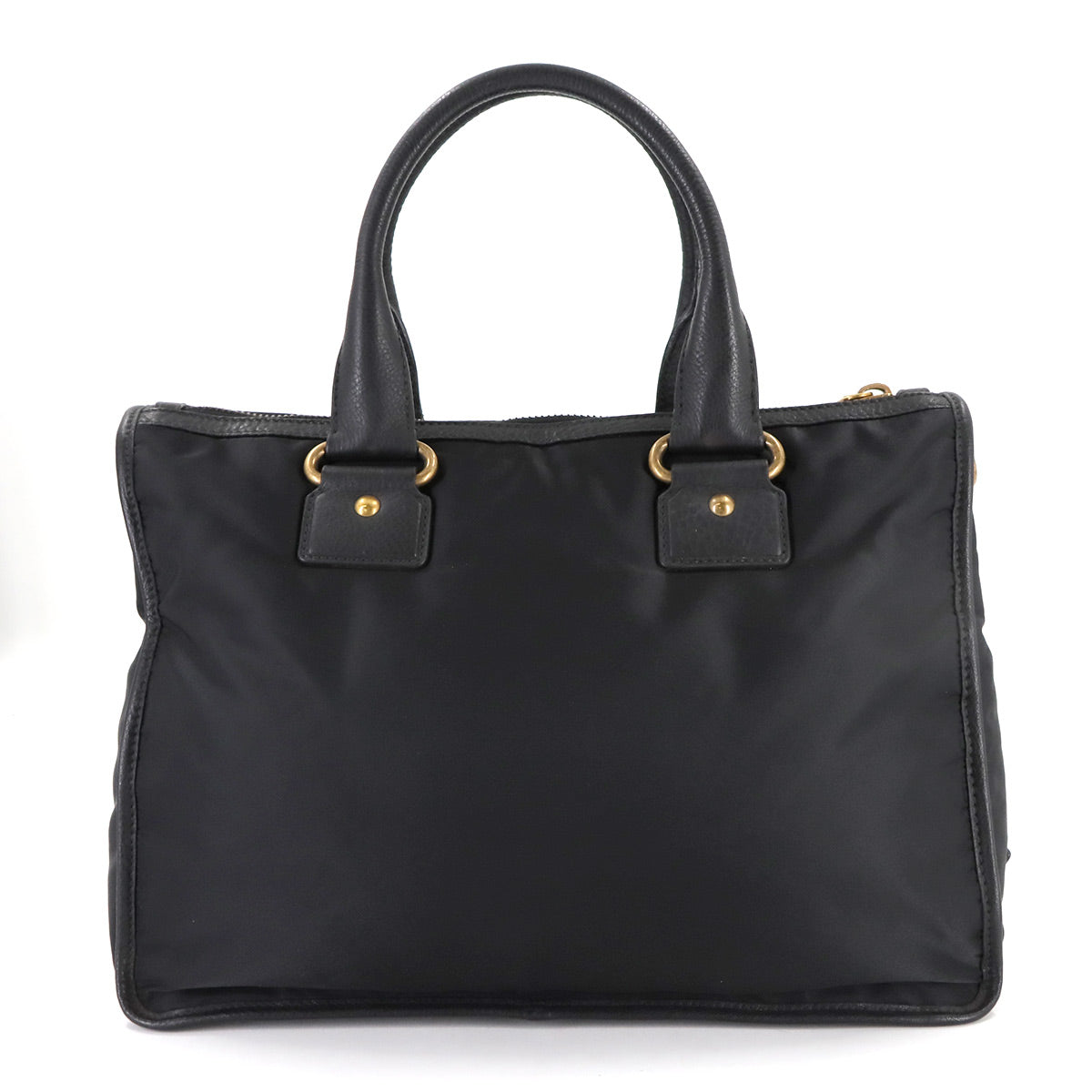 2way Tote Shoulder Bag Nylon Leather Black BL0748 Unisex Purse