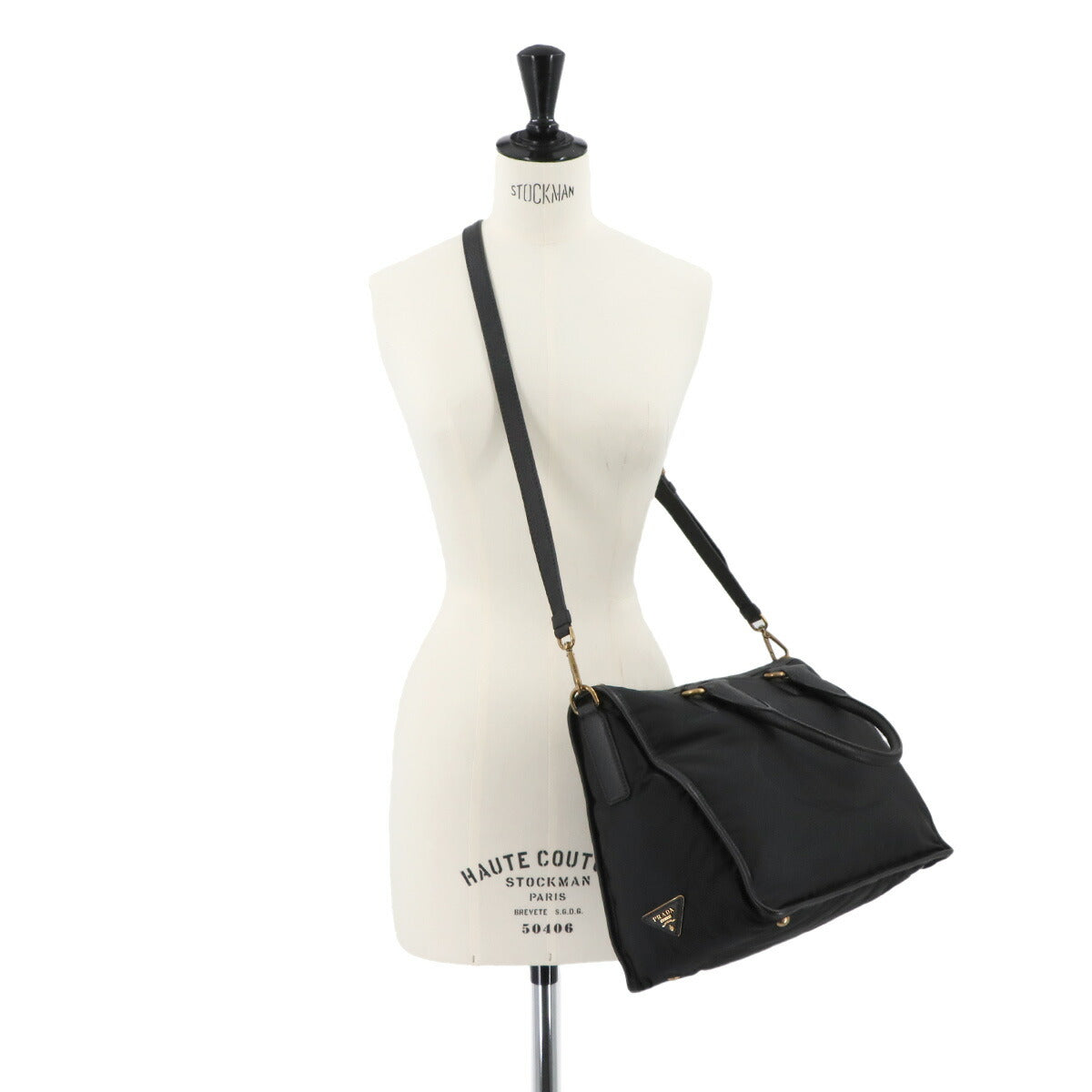 2way Tote Shoulder Bag Nylon Leather Black BL0748 Unisex Purse