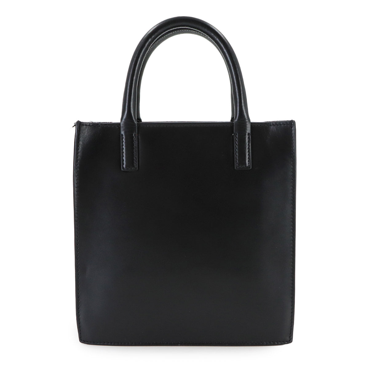 V Logos Walk Hand Shoulder Bag Leather Black