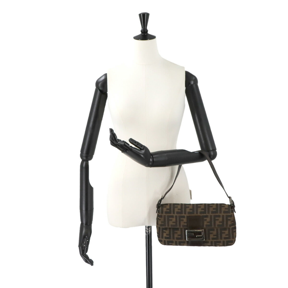 Zucca Mamma Baguette Shoulder Bag Canvas Leather Brown 26424