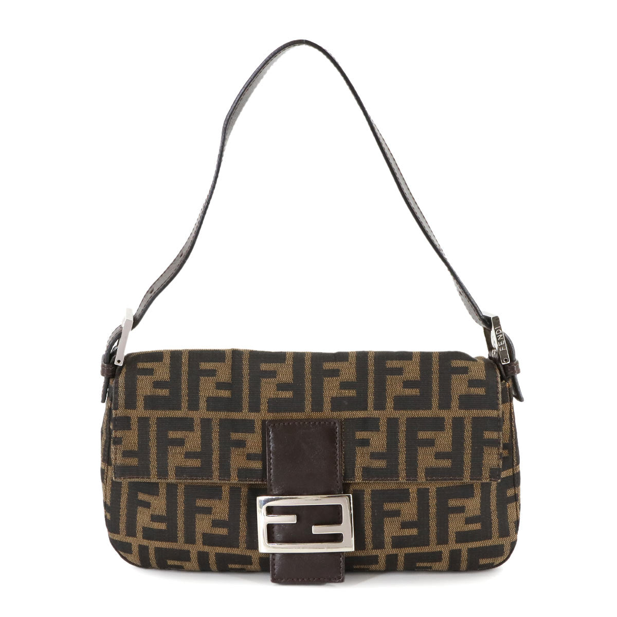 Zucca Mamma Baguette Shoulder Bag Canvas Leather Brown 26424