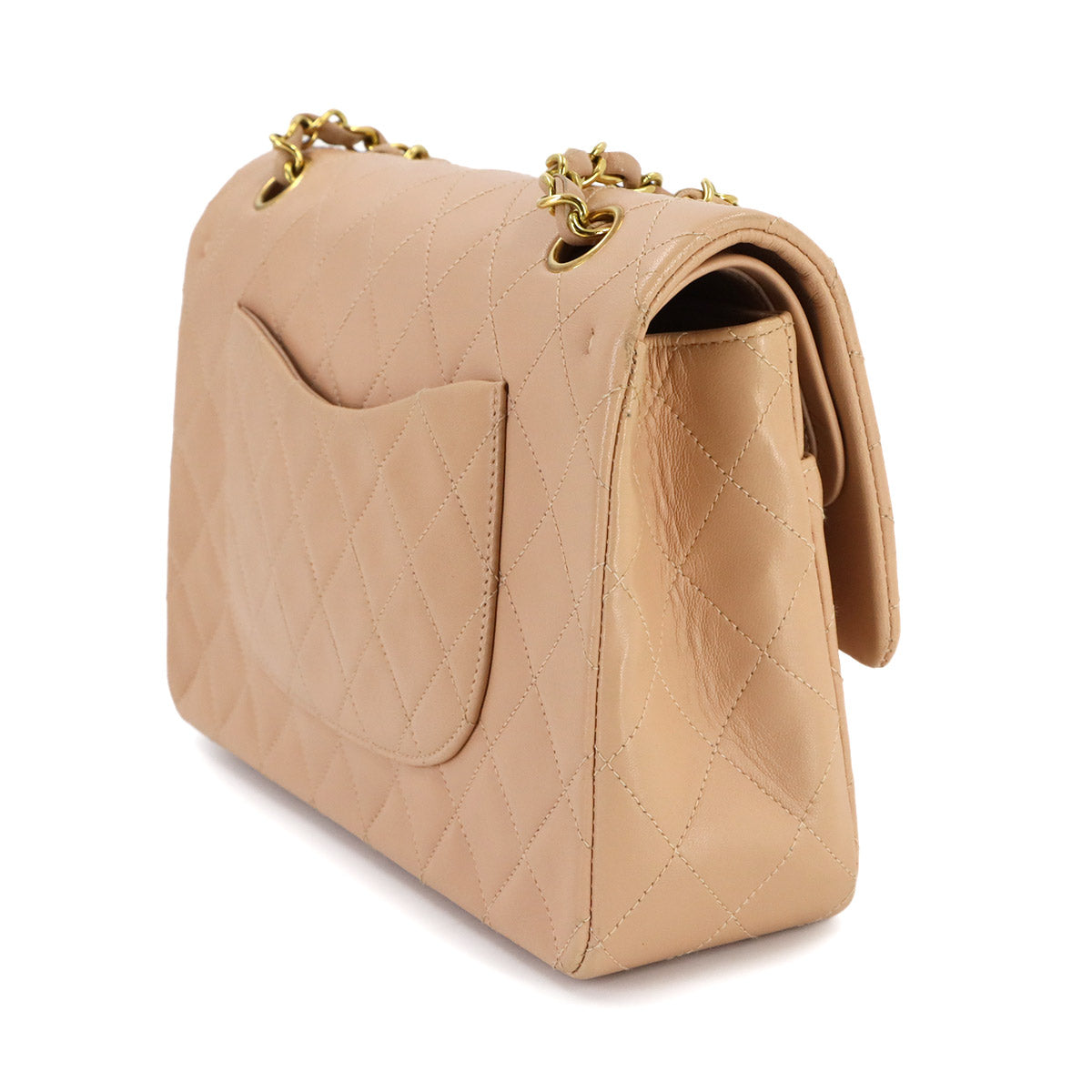 Matelasse 25 Chain Shoulder Bag Leather Beige A01112 11.12