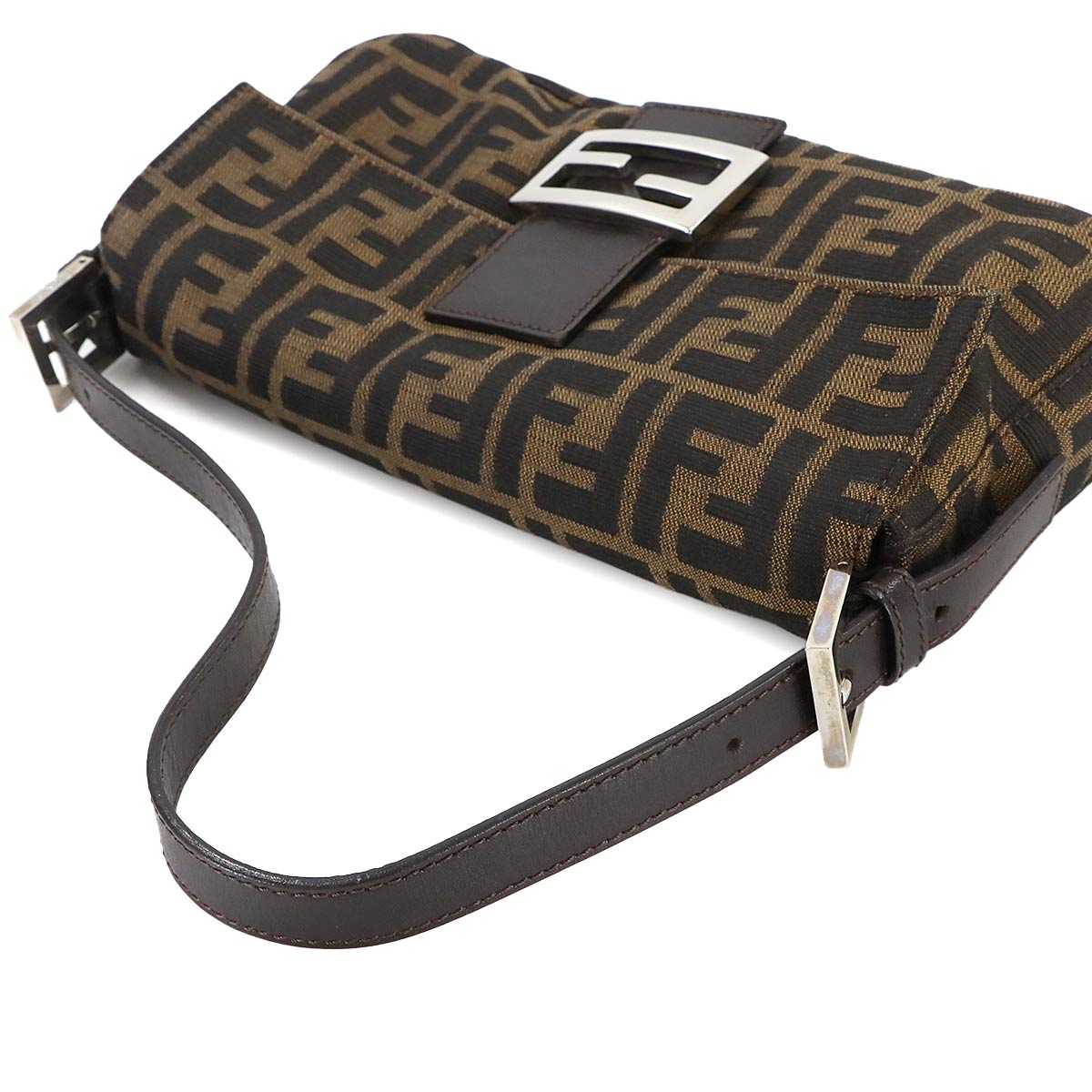 Zucca Mamma Baguette Shoulder Bag Canvas Leather Brown 26424