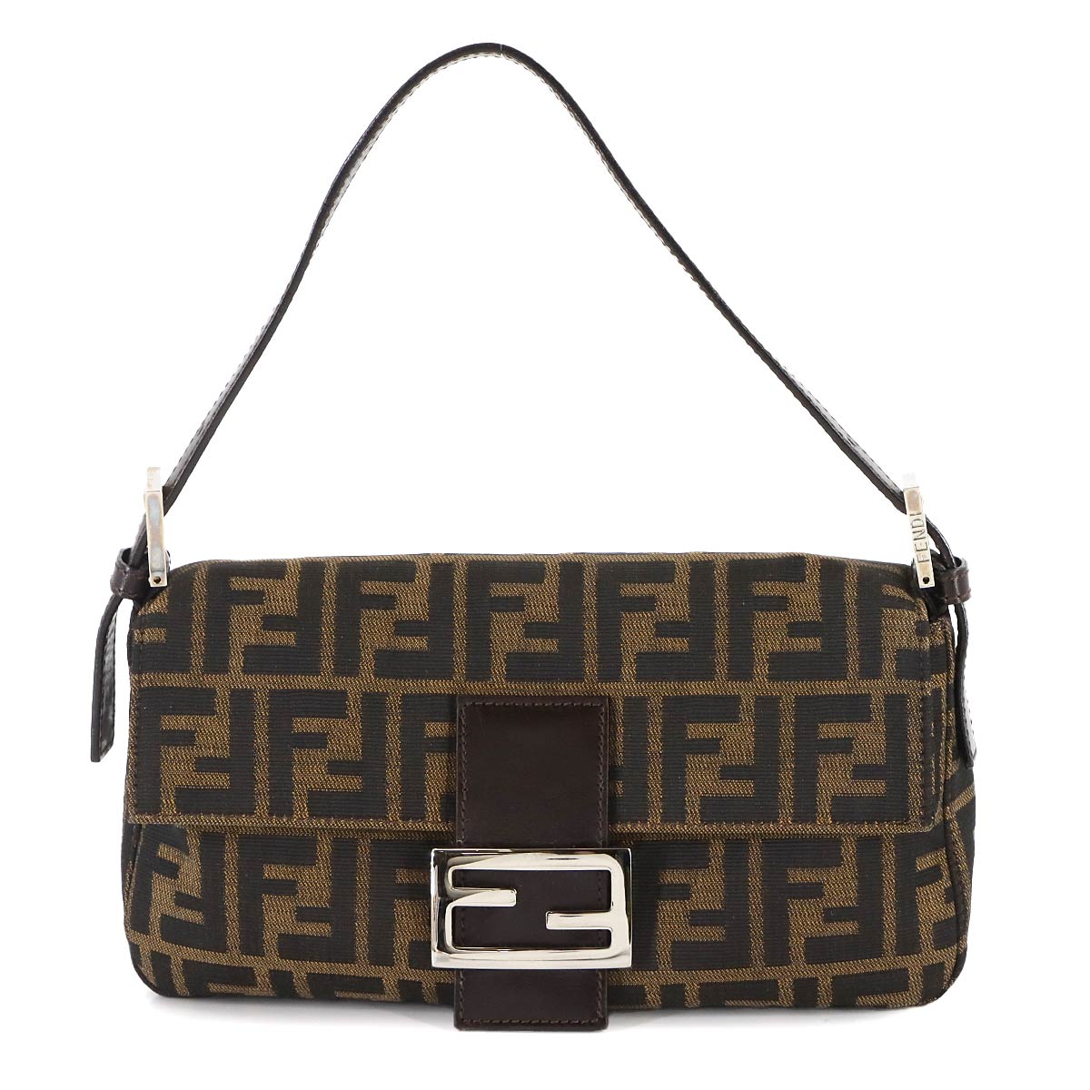 Zucca Mamma Baguette Shoulder Bag Canvas Leather Brown 26424
