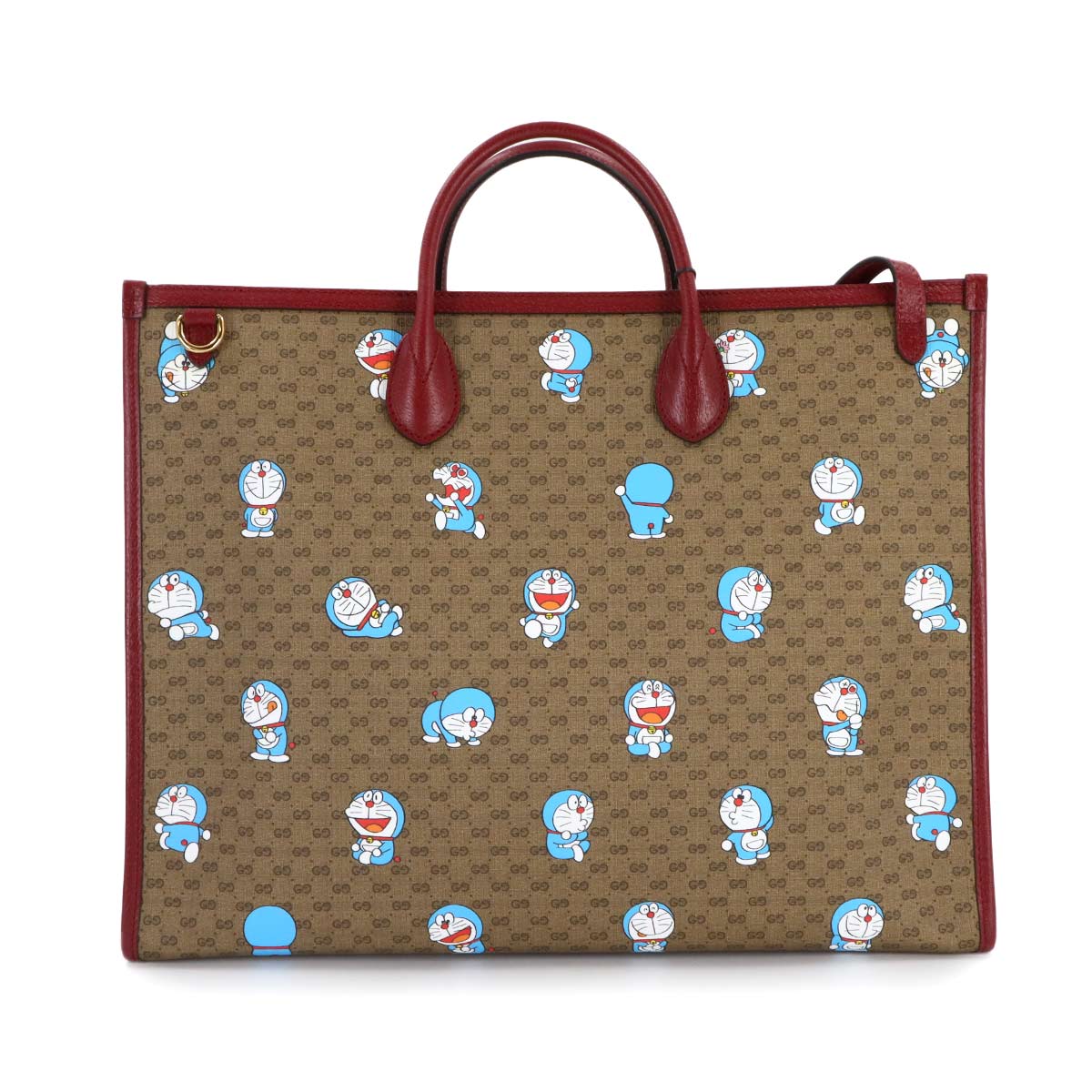 Doraemon Mini GG Supreme 2way Large Tote Bag Brown Red 653952
