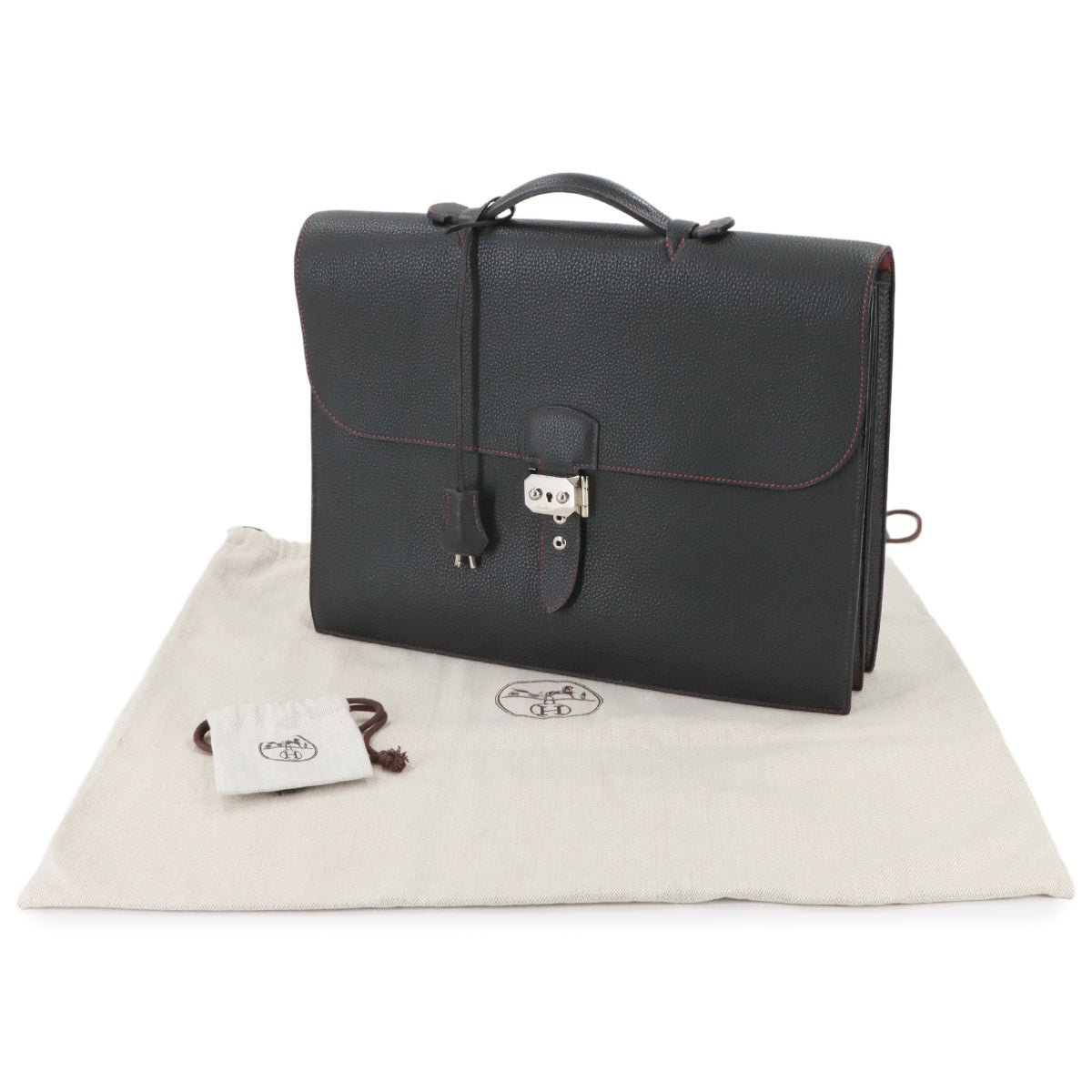 Sack A Depeche 38 Verso Briefcase Business Bag Togo Plomb