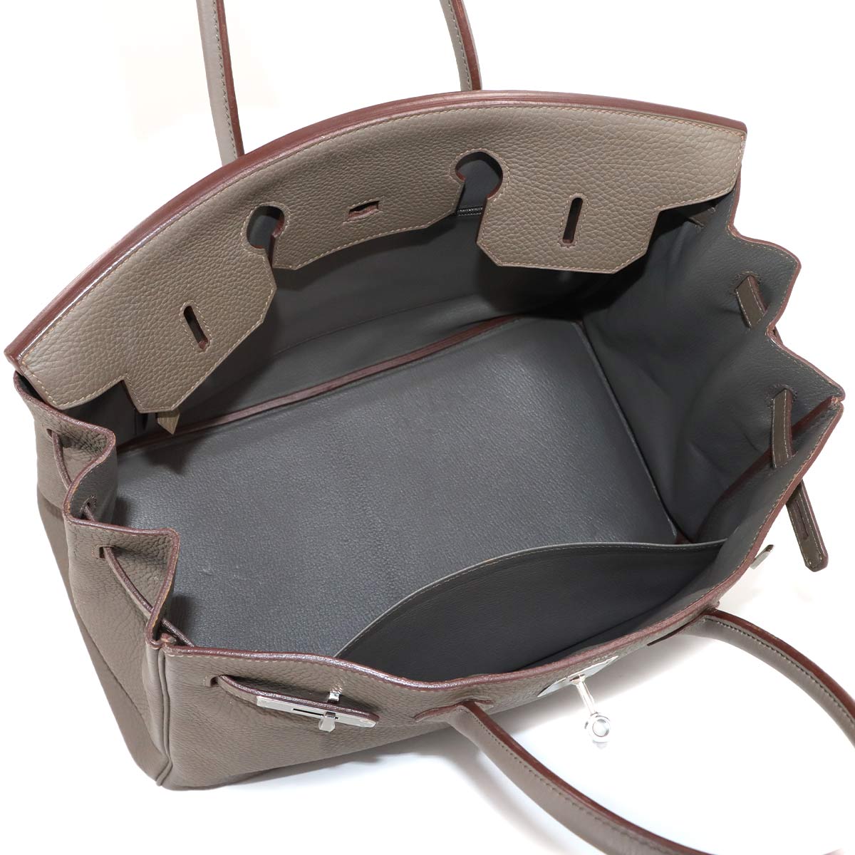 Birkin 35 Taurillon Clemence Etain Hand Bag Gray Purse