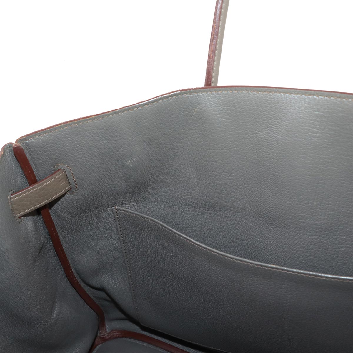 Birkin 35 Taurillon Clemence Etain Hand Bag Gray Purse