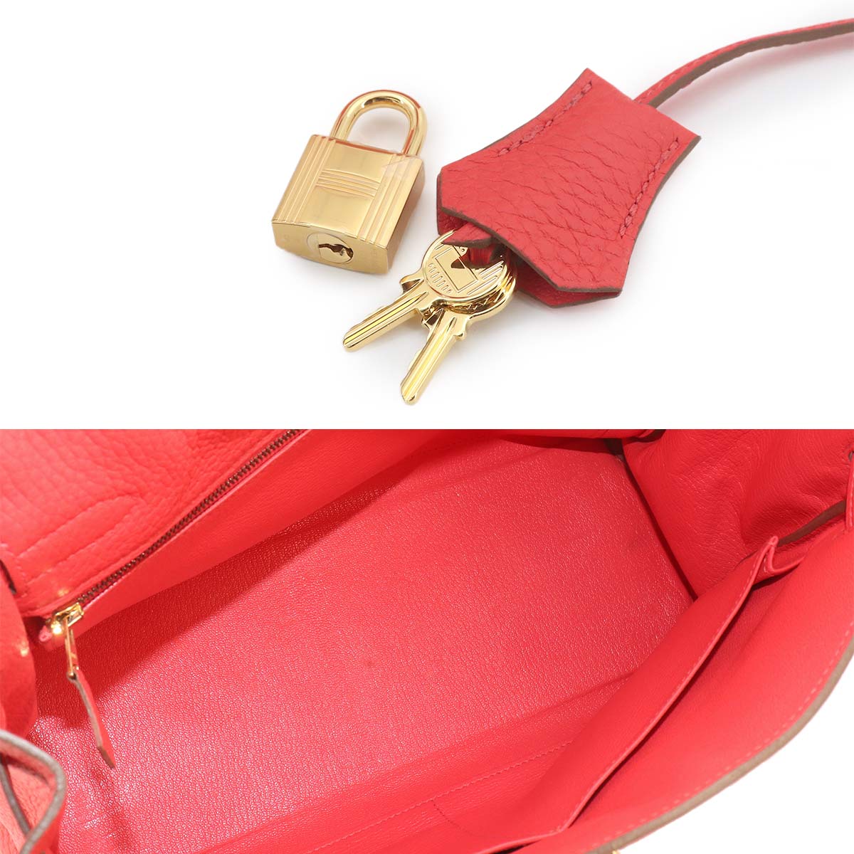 Kelly 32 Taurillon Clemence Rose Jaipur Hand Shoulder Bag