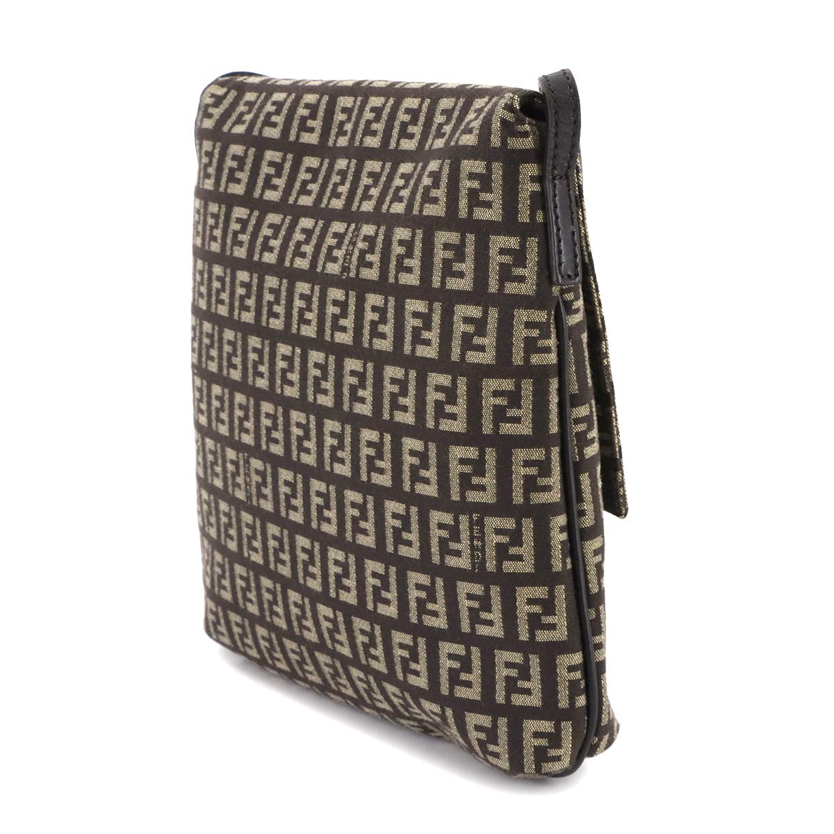 Zucchino Shoulder Bag Canvas Leather Brown 8BT075