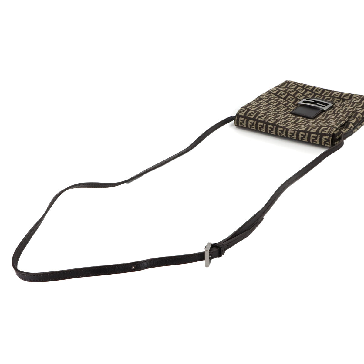 Zucchino Shoulder Bag Canvas Leather Brown 8BT075