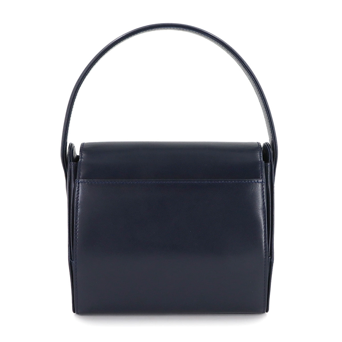 Hand Bag Leather Navy Purse