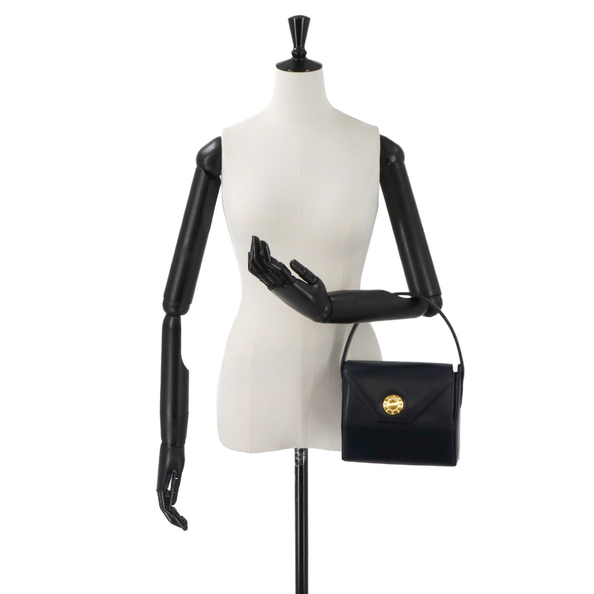 Hand Bag Leather Navy Purse