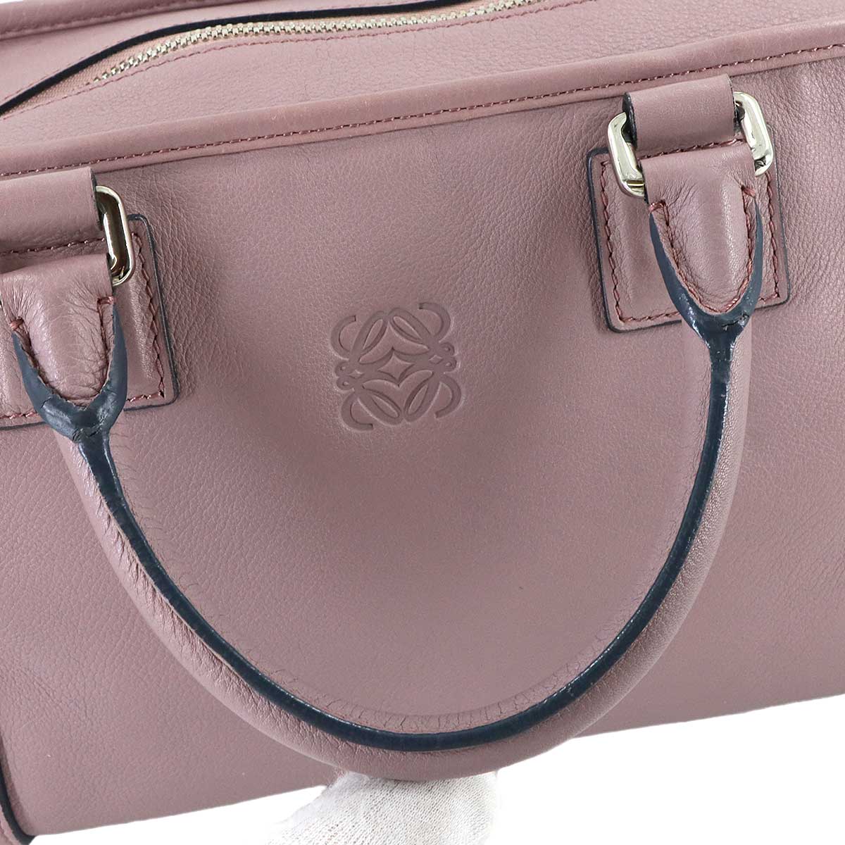 Amazona 28 Hand Bag Leather Pink Anagram Purse