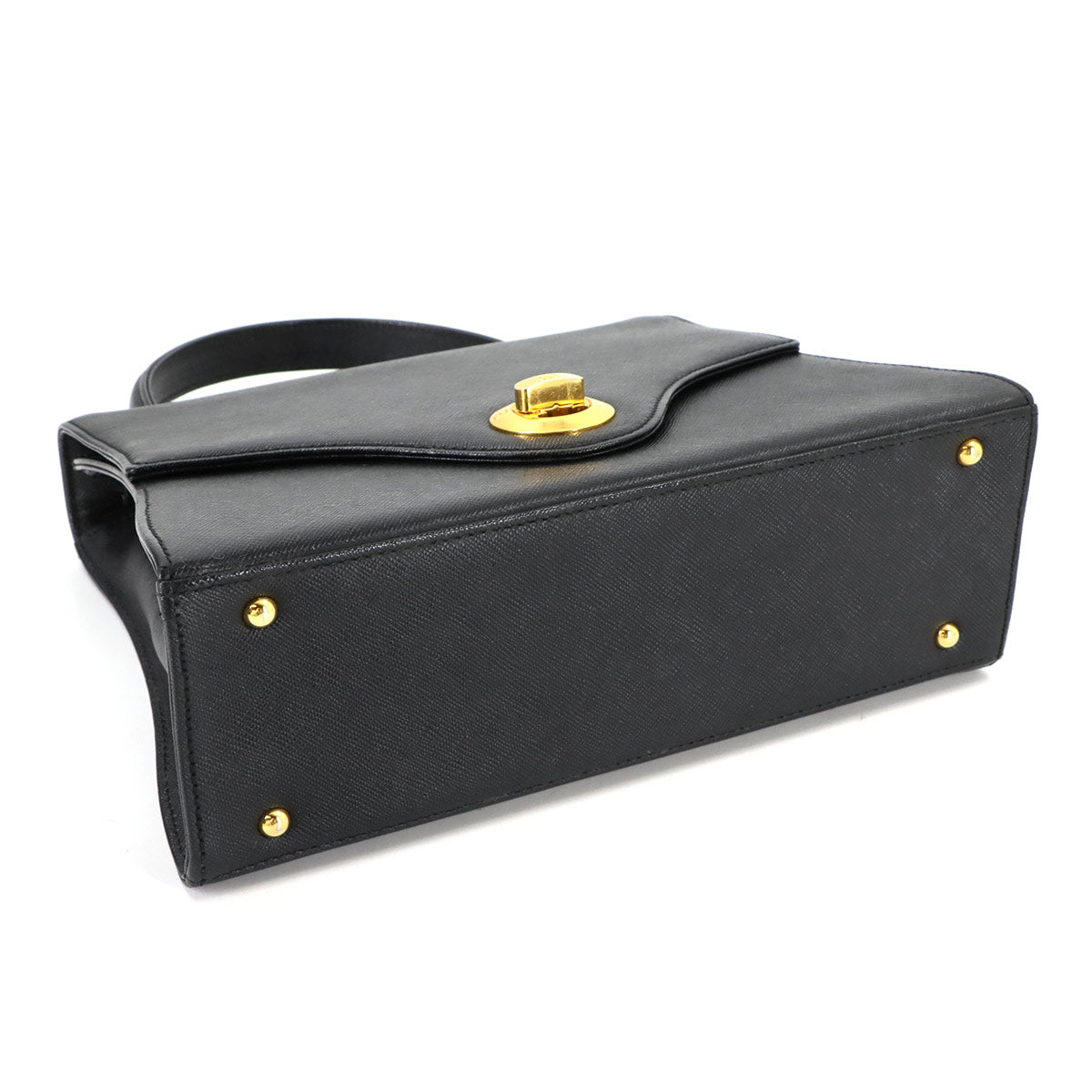 2way Hand Shoulder Bag Leather Black Purse