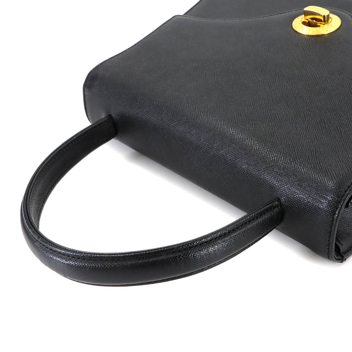 2way Hand Shoulder Bag Leather Black Purse