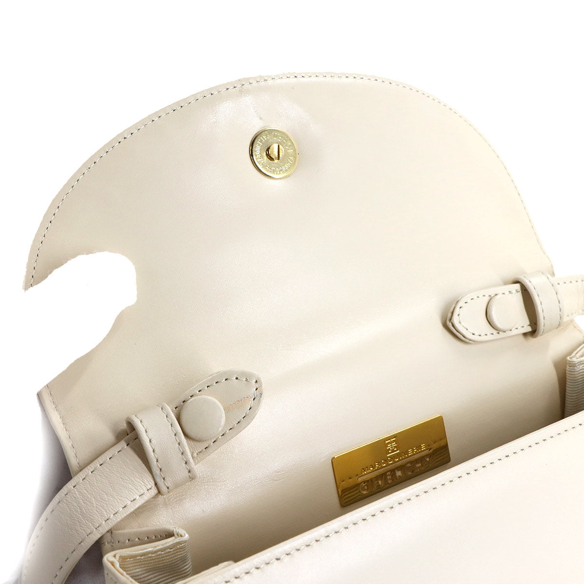 2way Hand Shoulder Bag Leather White Purse