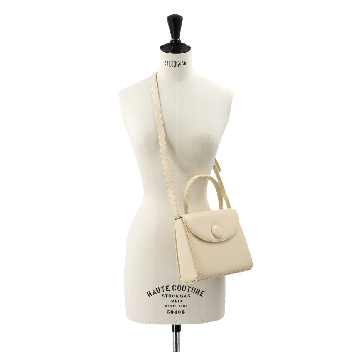 2way Hand Shoulder Bag Leather White Purse