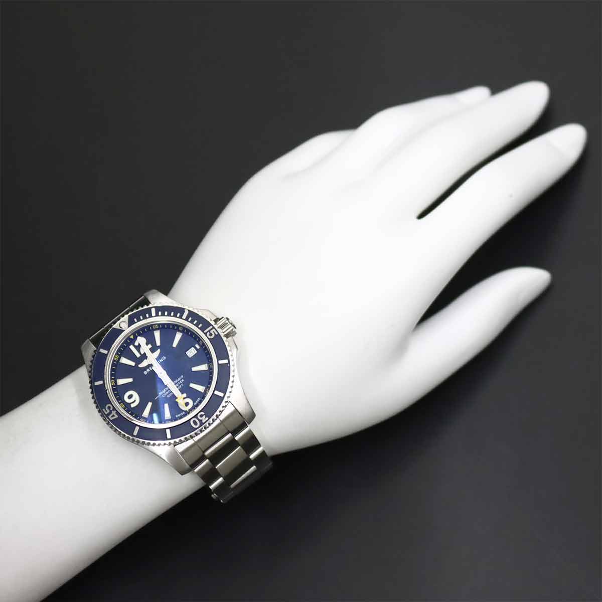 Super Ocean 42mm A17366 Date Automatic Blue Dial Mens