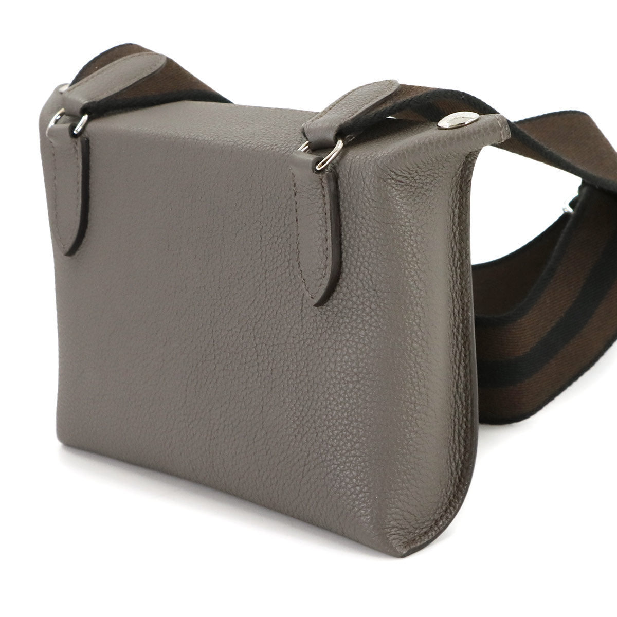 Videpoches Sangle Wooly Shoulder Bag Veau Togo Leather Etain