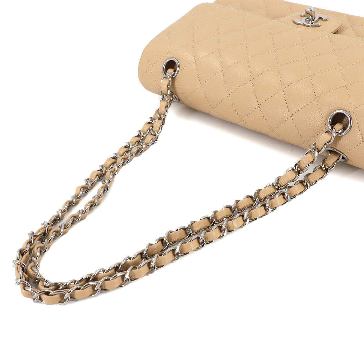 Matelasse 25 Chain Shoulder Bag Leather Beige A01112 11.12