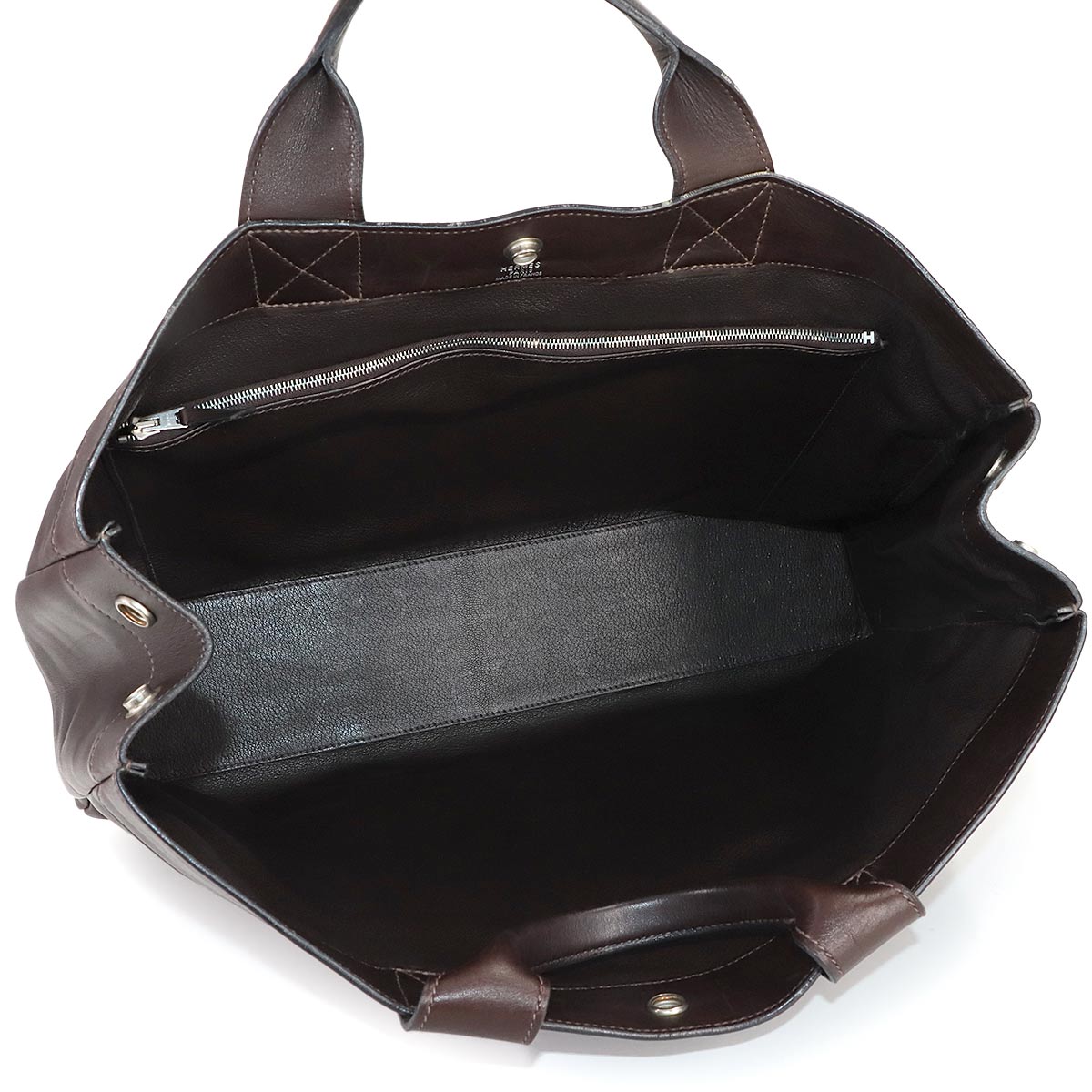 All Leather Fourre Tout MM Tote Bag Evercalf Dark brown Purse