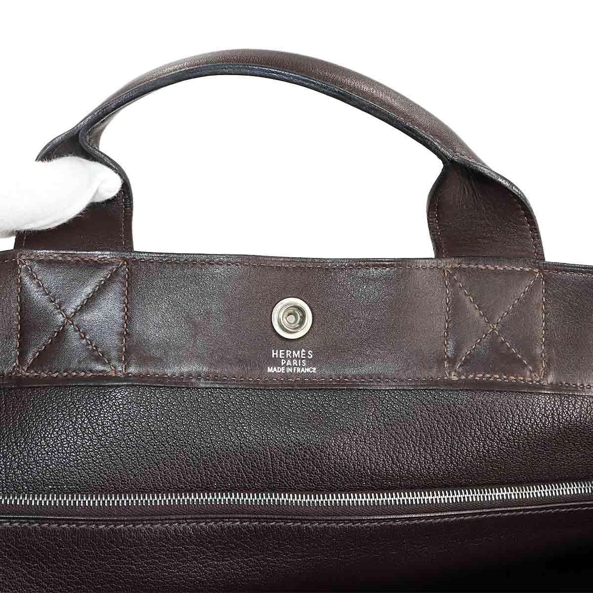 All Leather Fourre Tout MM Tote Bag Evercalf Dark brown Purse