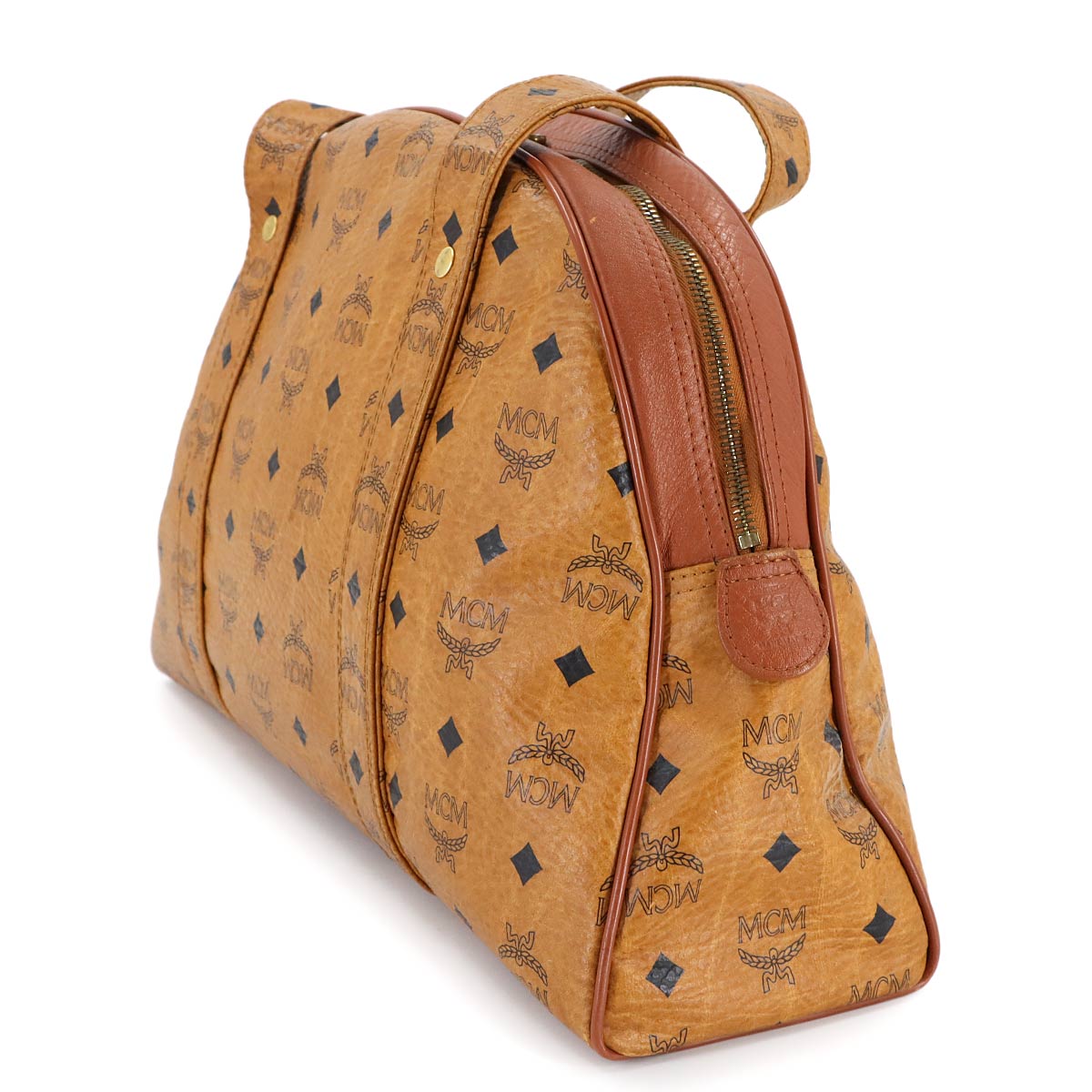 Visetos Monogram Shoulder Bag PVC Leather Brown Purse