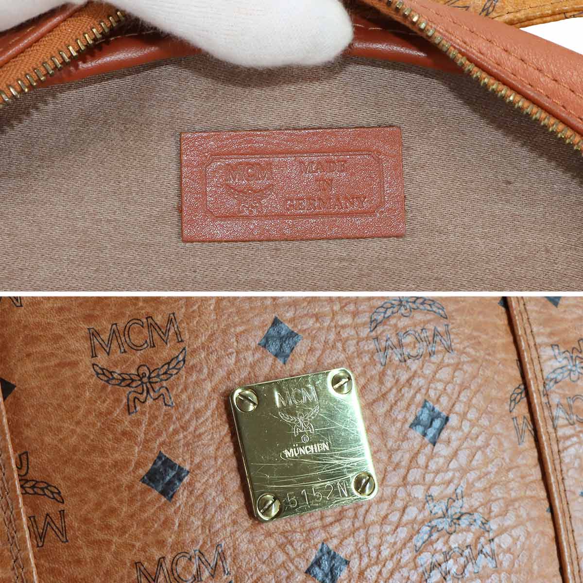 Visetos Monogram Shoulder Bag PVC Leather Brown Purse