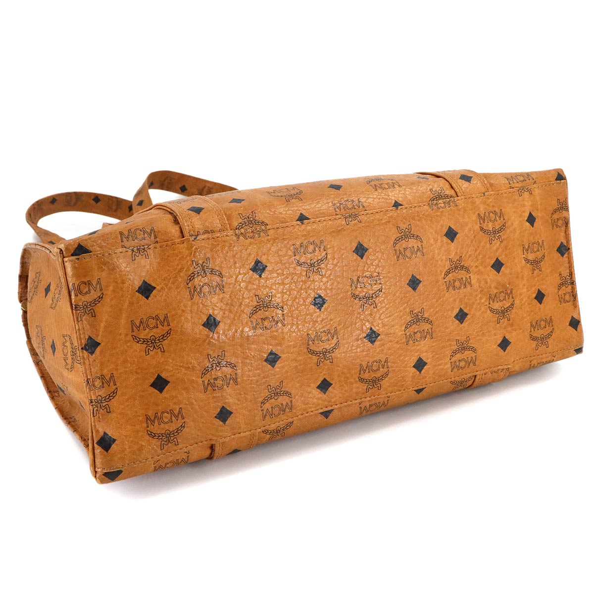 Visetos Logogram Tote Bag Leather Brown Logos Purse