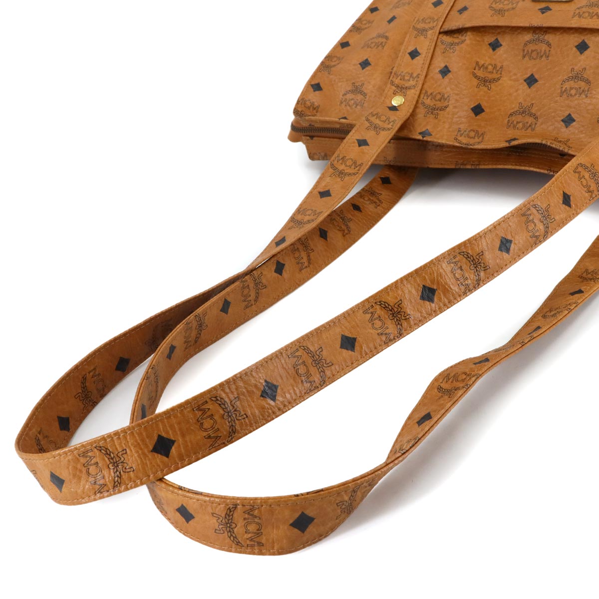 Visetos Logogram Tote Bag Leather Brown Logos Purse