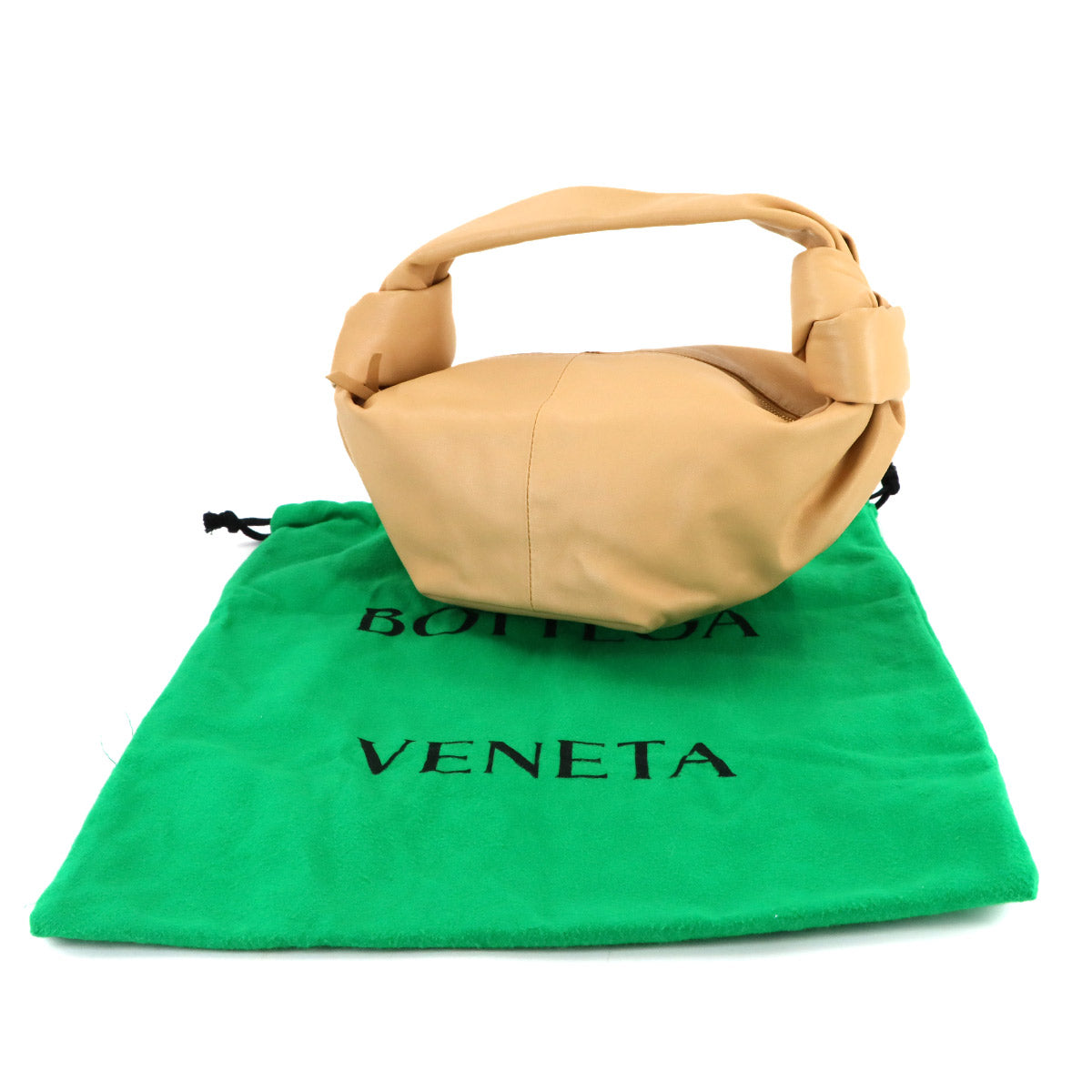 Double Knot Hand Bag Leather Beige 629635 Purse