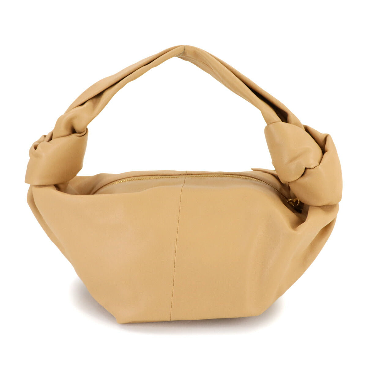 Double Knot Hand Bag Leather Beige 629635 Purse