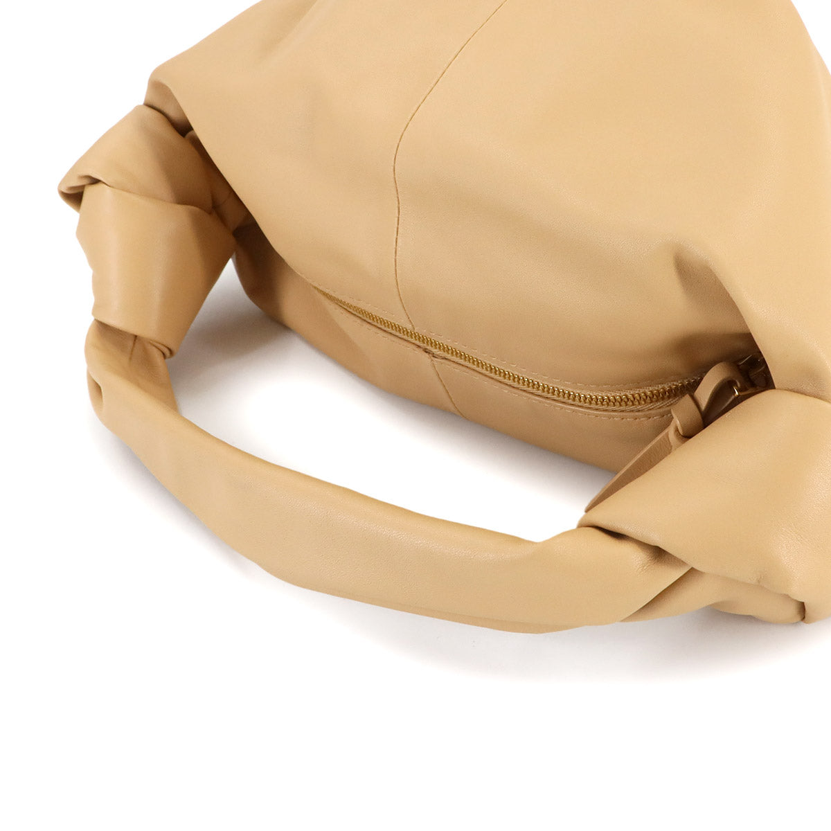 Double Knot Hand Bag Leather Beige 629635 Purse