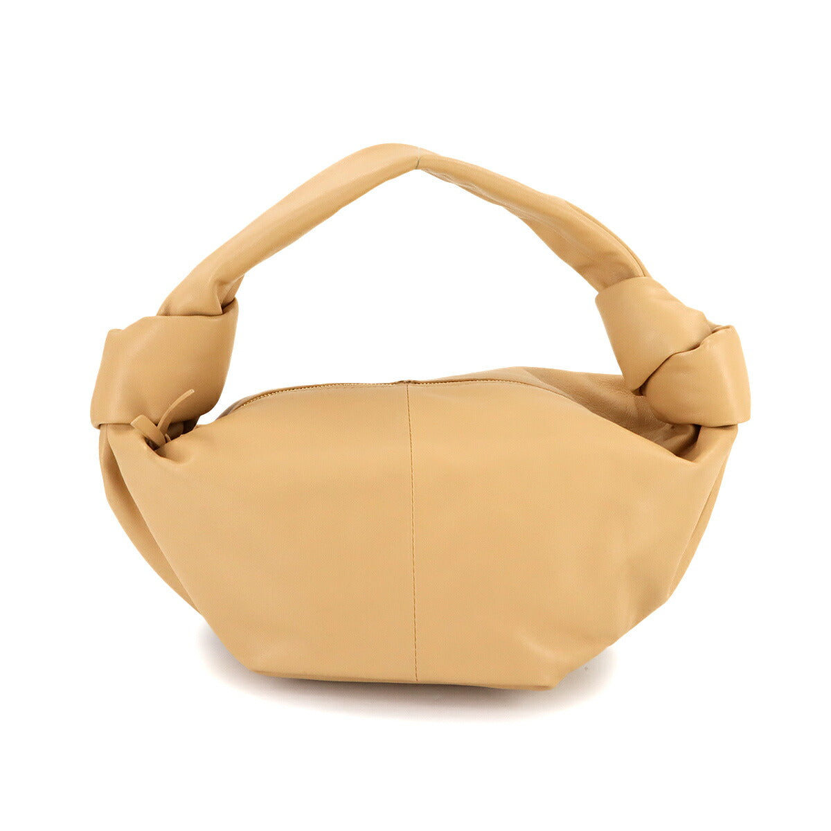 Double Knot Hand Bag Leather Beige 629635 Purse
