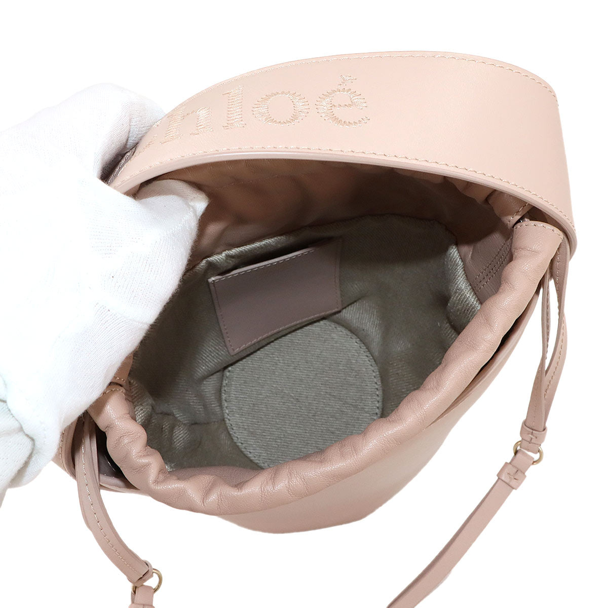 Sense Bucket Hand Shoulder Bag Leather Pink Purse