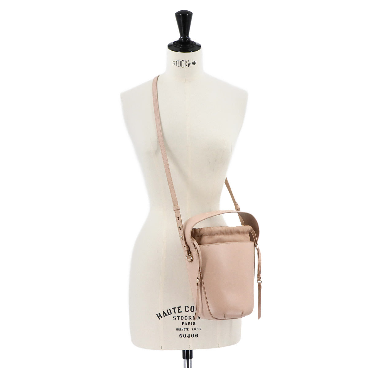 Sense Bucket Hand Shoulder Bag Leather Pink Purse