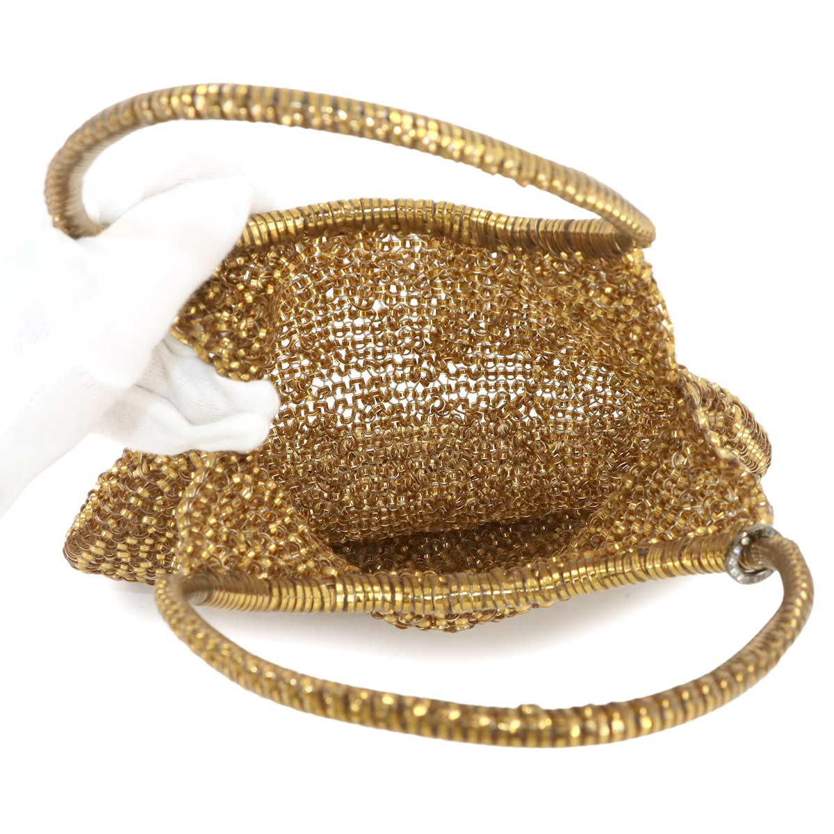 Wire Hand Bag PVC Gold Purse