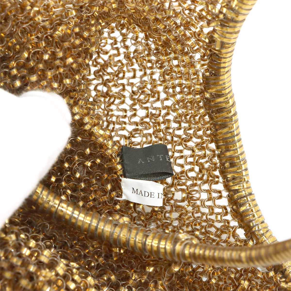 Wire Hand Bag PVC Gold Purse