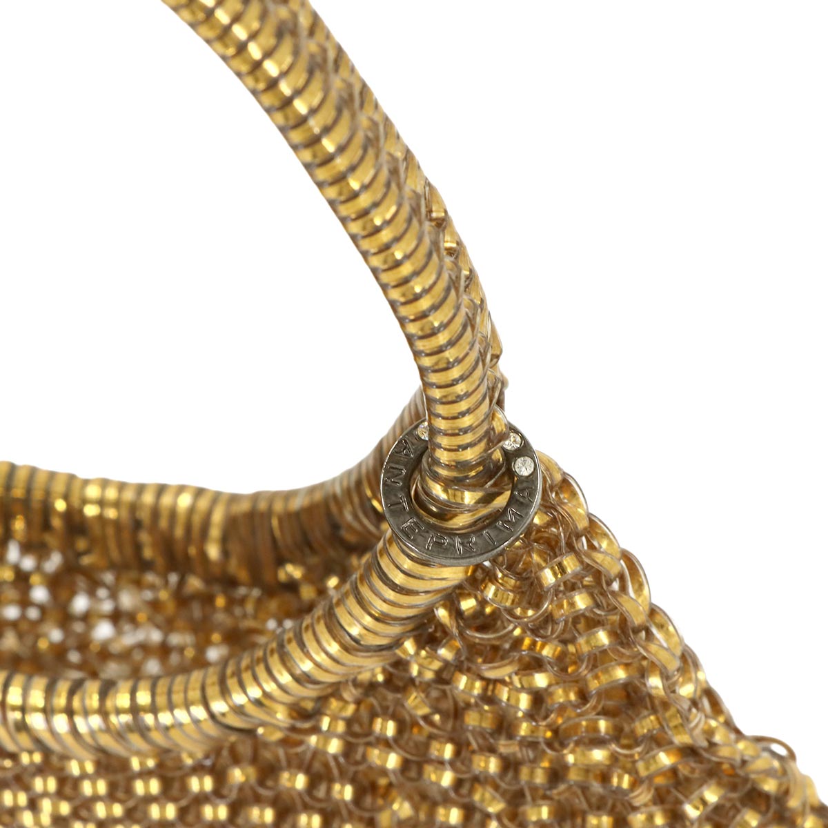 Wire Hand Bag PVC Gold Purse