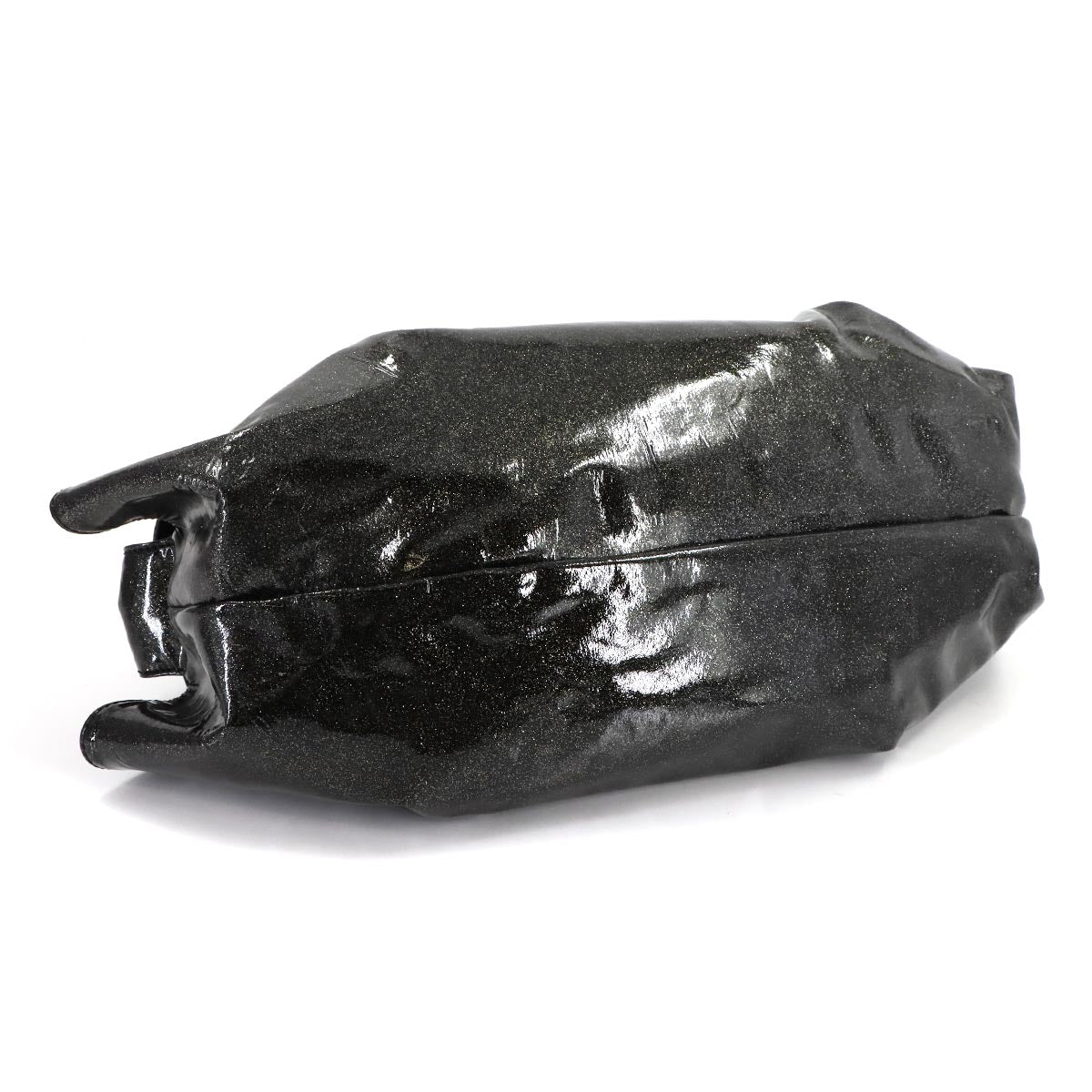 Nappa Aire Hand Bag Enamel Black Glitter Purse