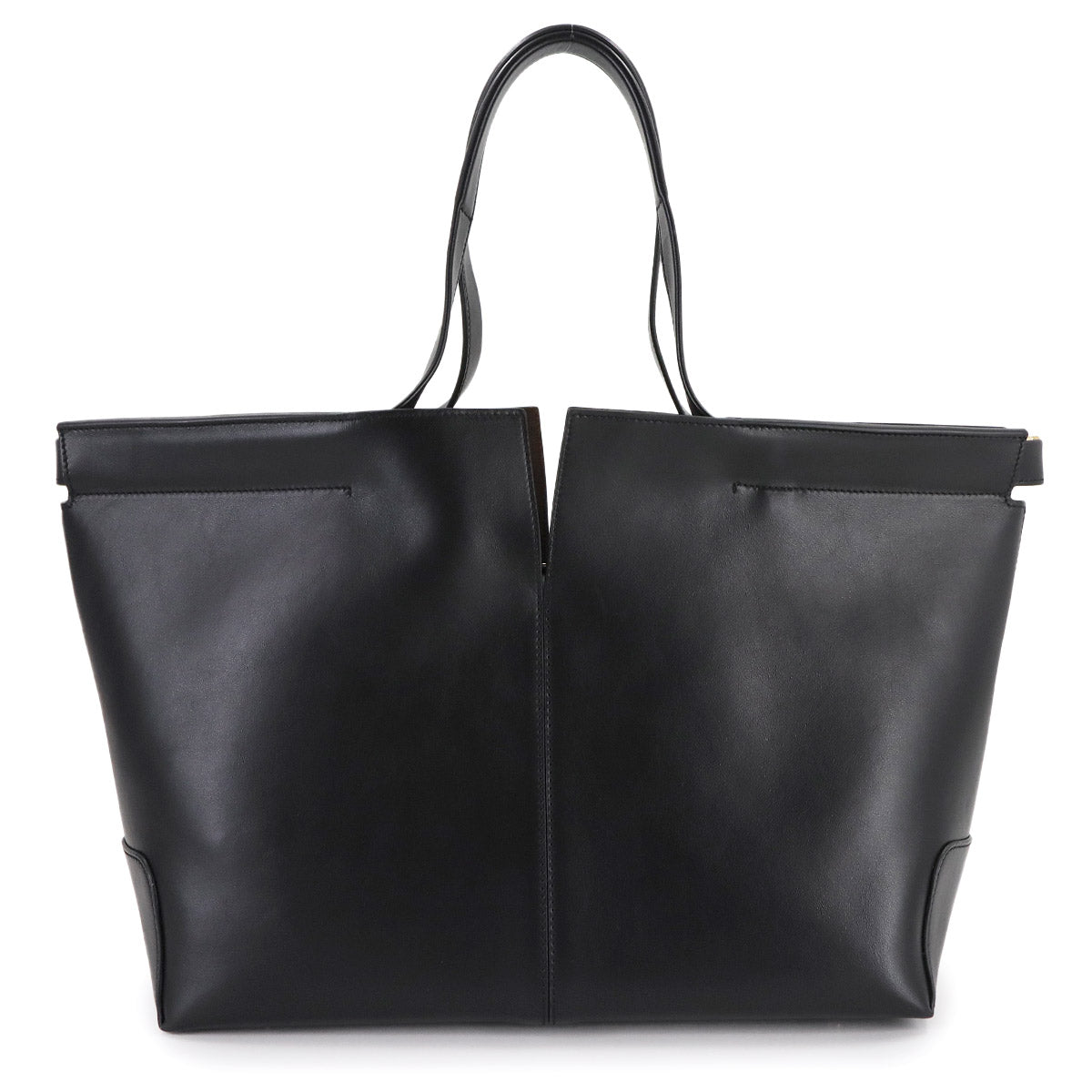 Di Folio Shopping Medium Small Tote Bag Leather Black Purse