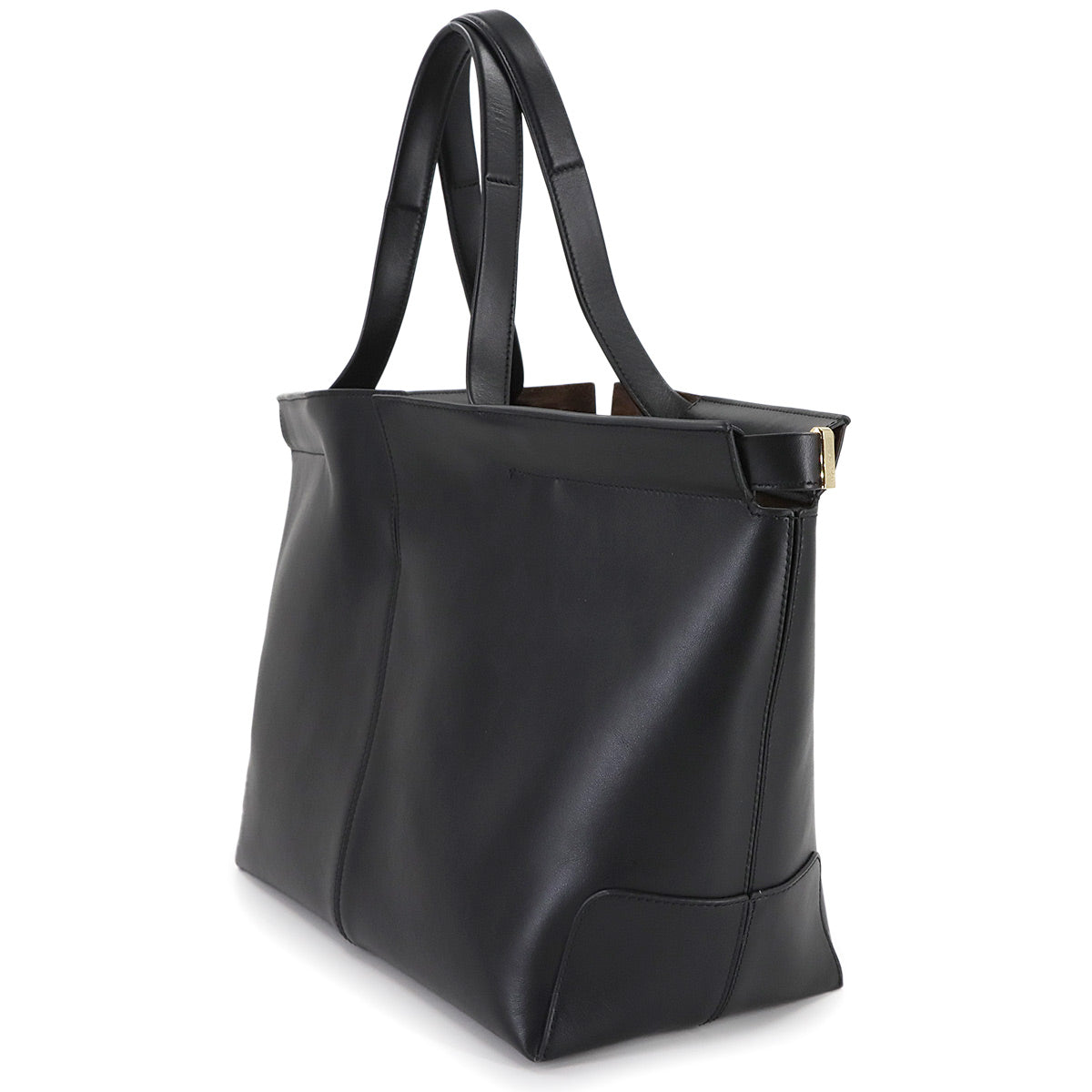 Di Folio Shopping Medium Small Tote Bag Leather Black Purse