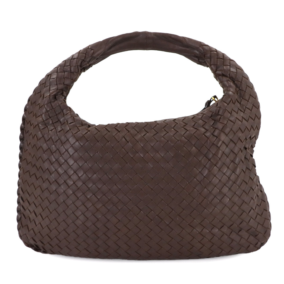 Intrecciato Hobo Shoulder Bag Leather Brown 115653