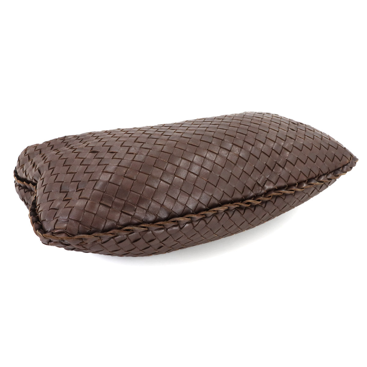 Intrecciato Hobo Shoulder Bag Leather Brown 115653