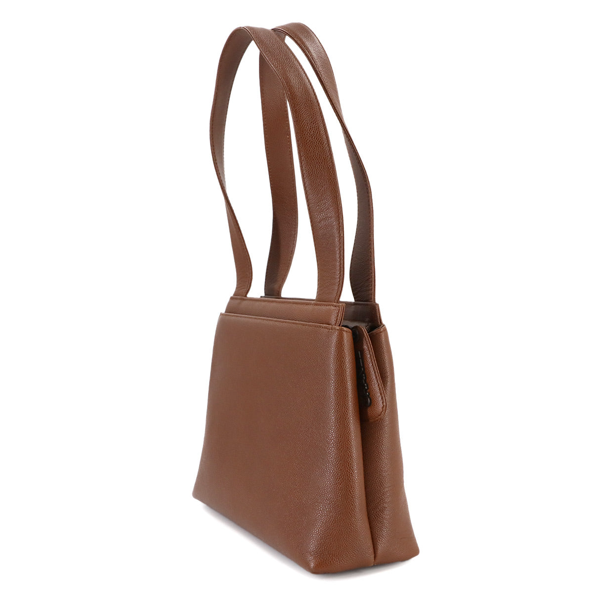 Tote Bag Leather Brown Coco Logos Vintage Purse