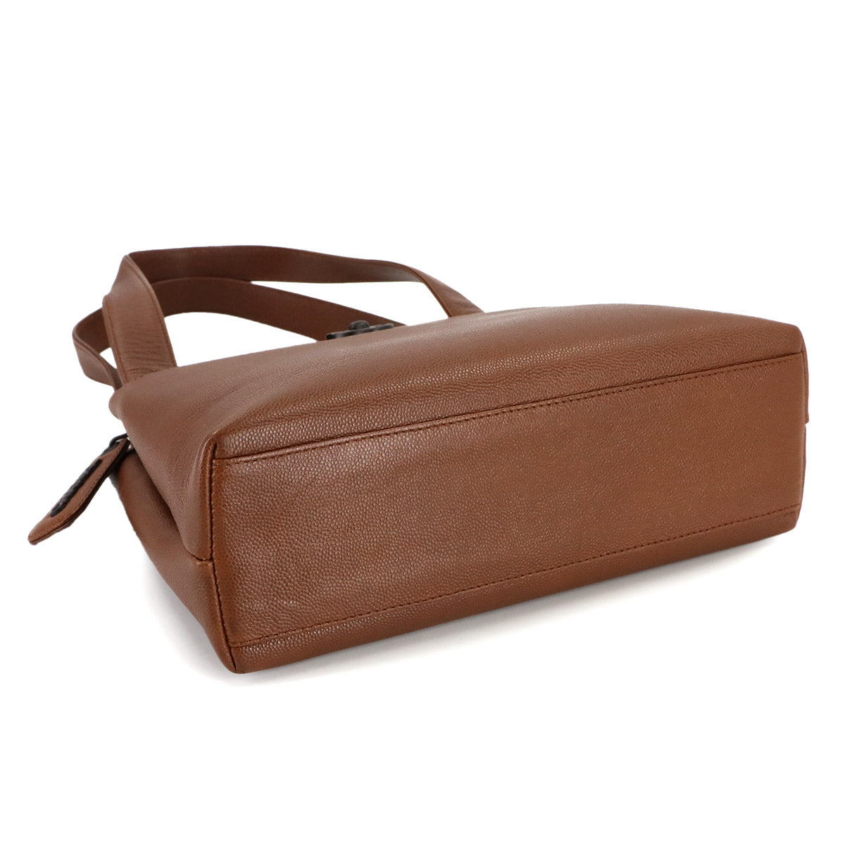 Tote Bag Leather Brown Coco Logos Vintage Purse