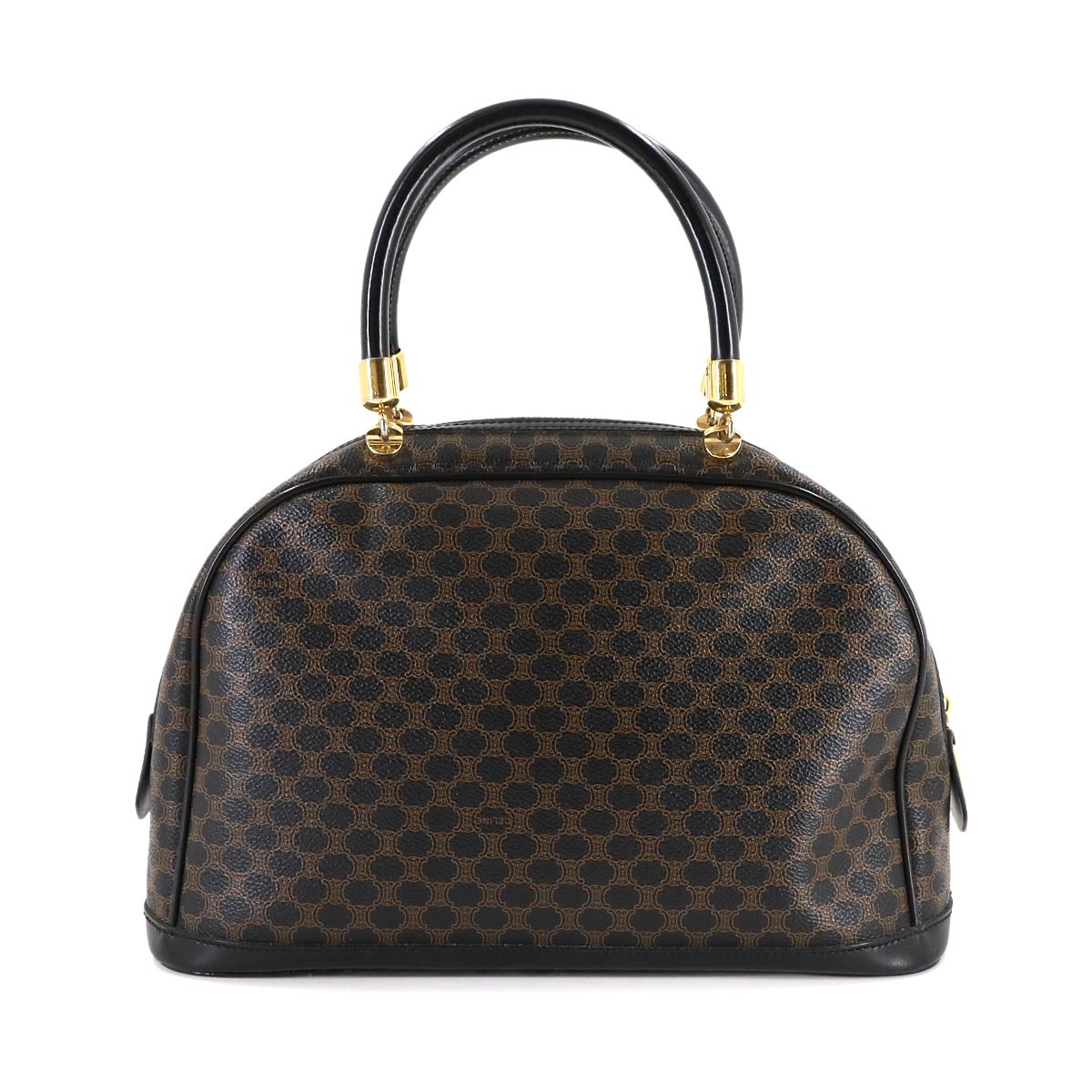 Macadam Hand Bag PVC Leather Black Brown Purse